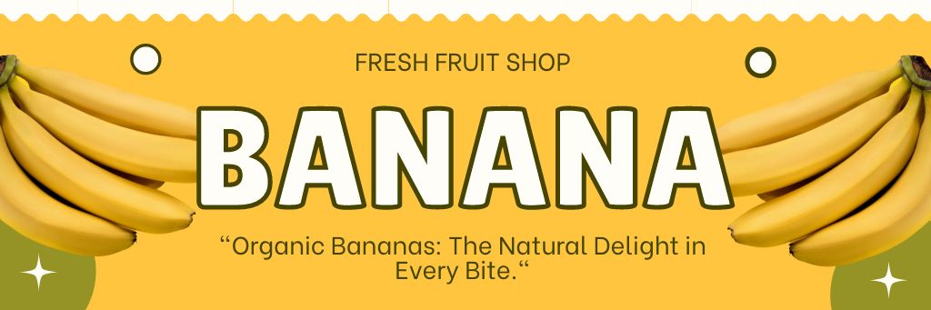 Ontwerpsjabloon van Email header van Banana Sale at Organic Farm Store