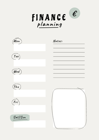 Ontwerpsjabloon van Schedule Planner van wekelijkse financiële planning