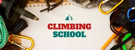 Climbing School Offer with Equipment Facebook cover Modelo de Design