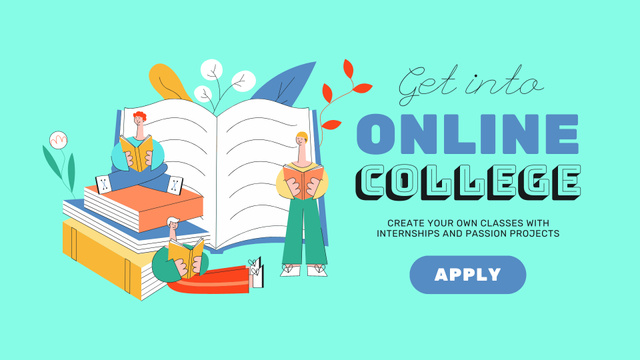 Online College Apply Announcement Full HD video Modelo de Design