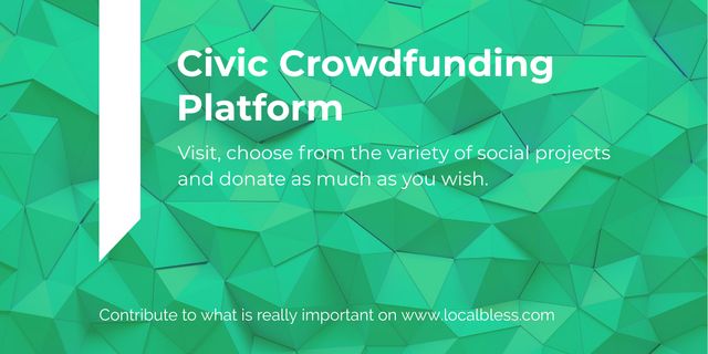 Crowdfunding platform promotion on Stone Pattern Image tervezősablon