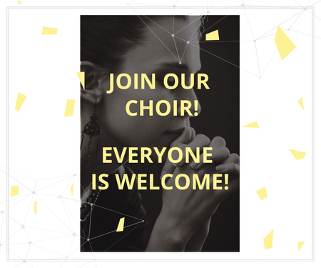 Invitation to a religious choir Large Rectangle Design Template