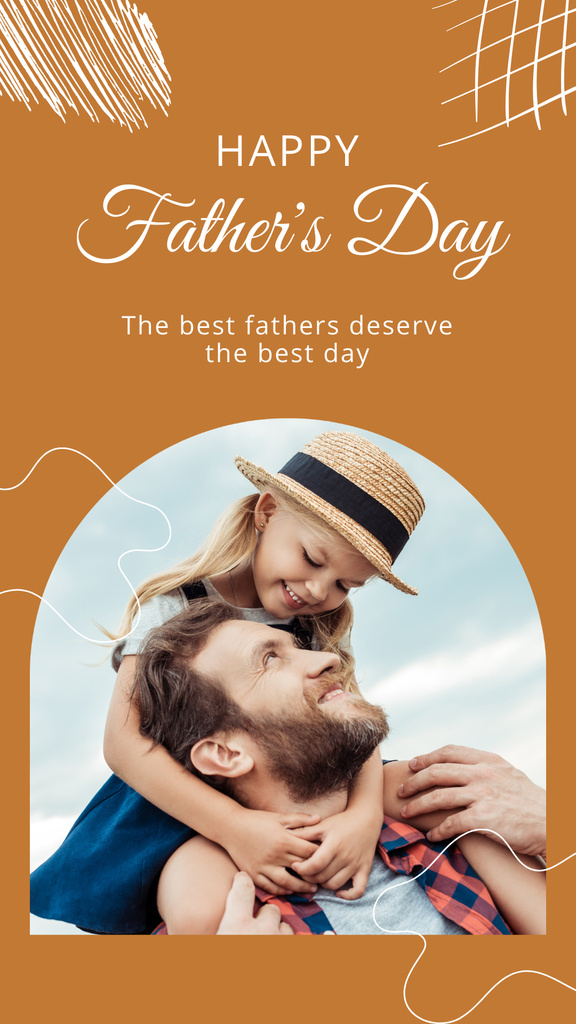 Modèle de visuel Wishing Happiness on Father's Day In Orange - Instagram Story