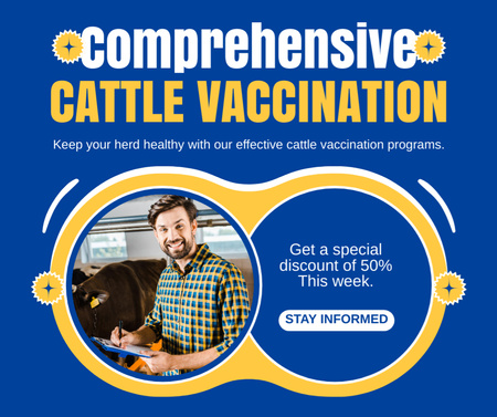 Modèle de visuel Programme complet de vaccination du bétail - Facebook