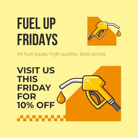 Plantilla de diseño de Oferta de las mejores ofertas de combustible con descuento Instagram AD 
