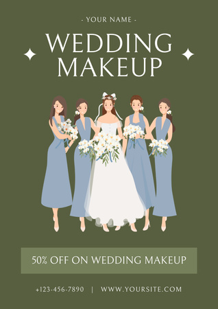 Ontwerpsjabloon van Poster van Bruiloft make-up korting