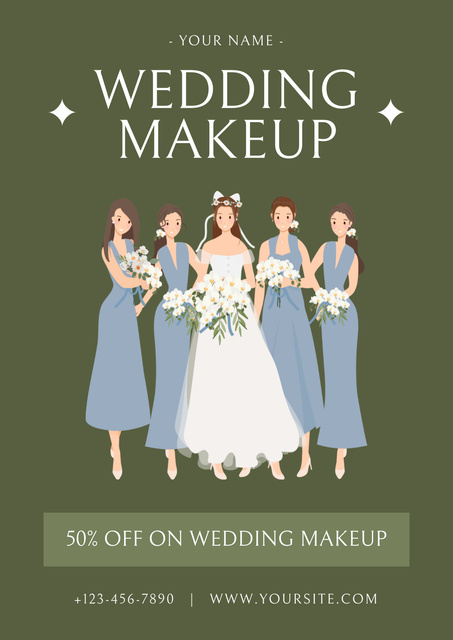 Platilla de diseño Wedding Makeup Discount Poster