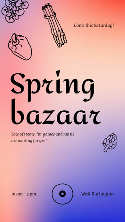 Spring Bazaar Announcement With Music Instagram Video Story Design Template
