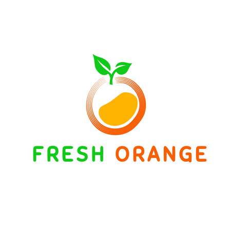 Seasonal Produce Ad with Illustration Orange Logo Modelo de Design
