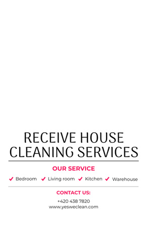 Designvorlage Cleaning Services with Pink Detergent für Flyer 5.5x8.5in
