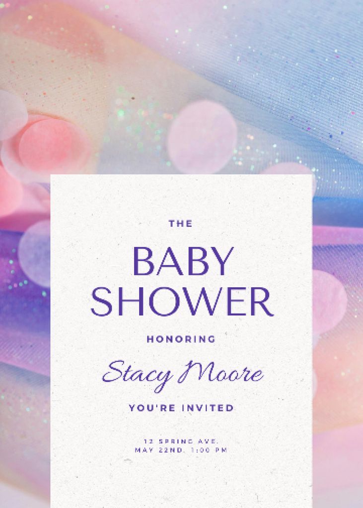 Baby Shower Event Announcement Invitation Tasarım Şablonu