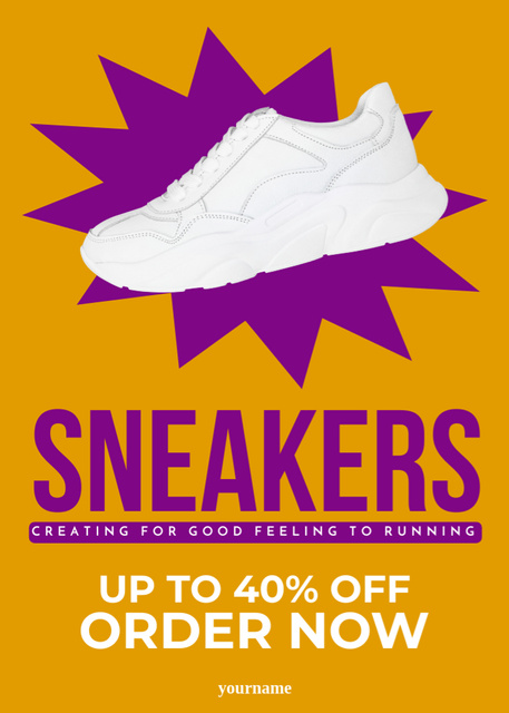 Discount on Running Shoes Flayer Design Template