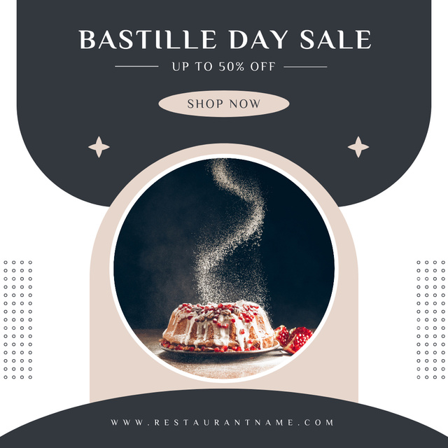 Bastille Day Cakes Discount Instagram Design Template