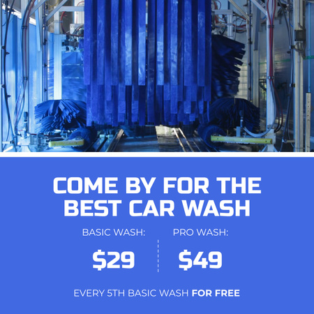 Car Wash Service Promotion Animated Post Design Template