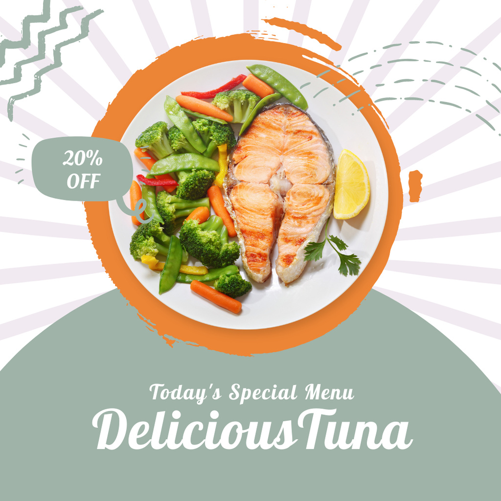 Special Menu with Offer of Tuna Instagram Design Template