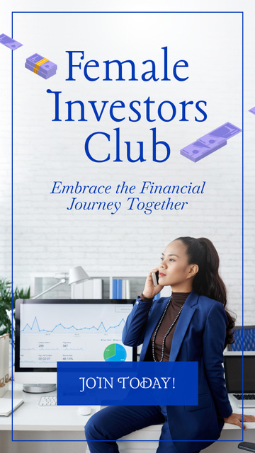 Excelelnt Female Investors Club Promotion Instagram Video Storyデザインテンプレート