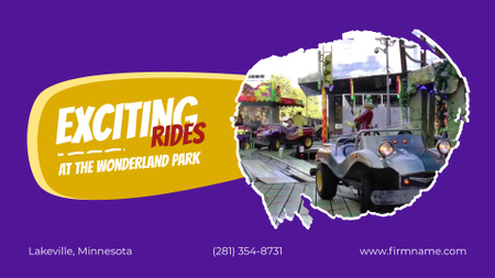 Exciting Rides In Amusement Park For Children Full HD video Design Template