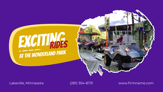 Exciting Rides In Amusement Park For Children Full HD video Šablona návrhu