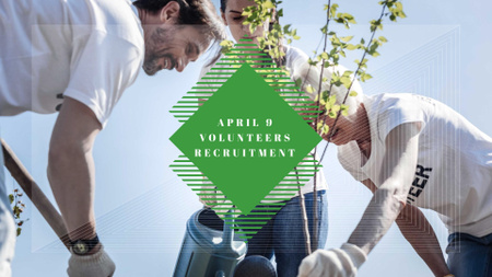 Template di design i volontari piantano un albero FB event cover