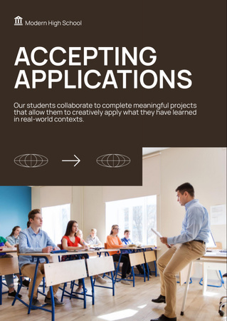 Announcement of School Accepting Applications Flyer A6 Design Template