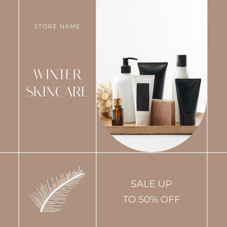 Winter Skin Care Discount Offer Instagram AD Design Template