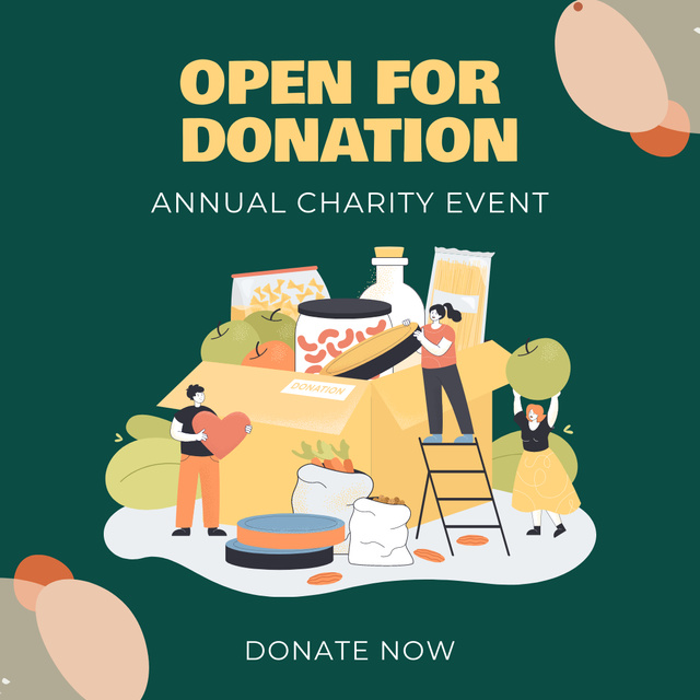 Platilla de diseño Donations Event Announcement Instagram
