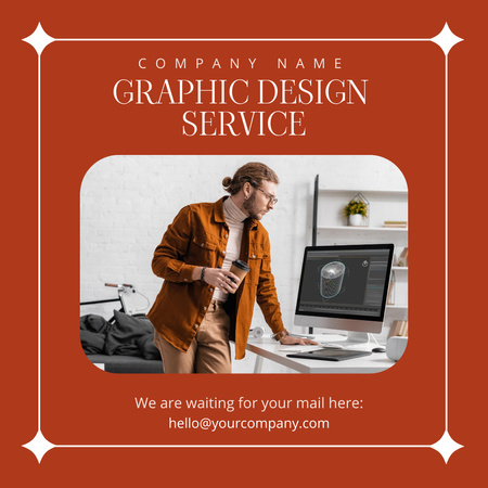 グラフィックデザインサービスの広告 Instagramデザインテンプレート