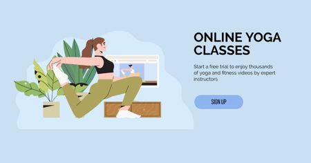 Online Yoga classes Facebook AD Design Template