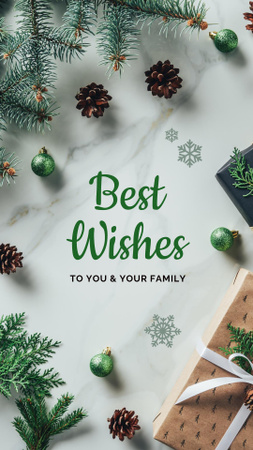 New Year Holiday Greeting Instagram Story Design Template