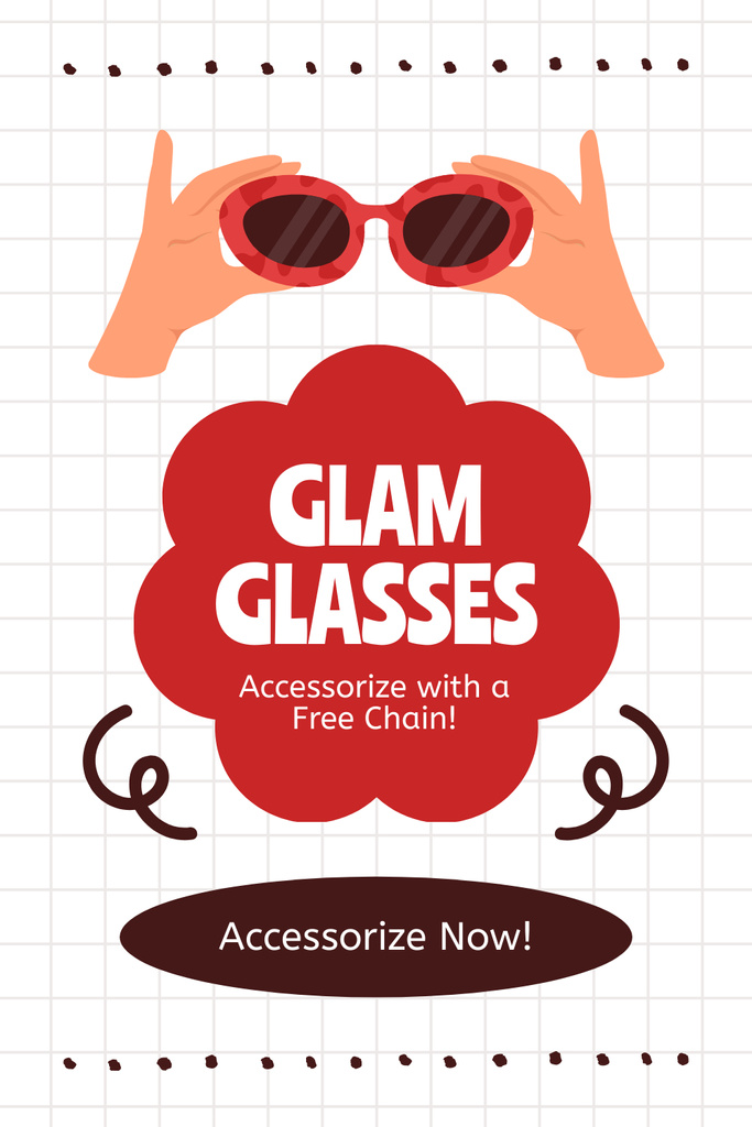 Glamorous Sunglasses Sale Announcement Pinterestデザインテンプレート