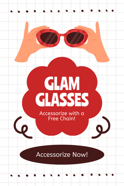 Glamorous Sunglasses Sale Announcement Pinterest Tasarım Şablonu