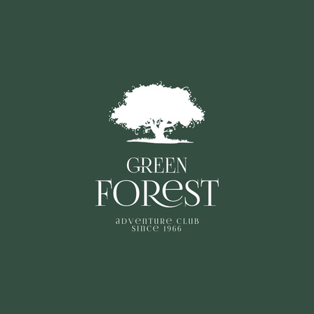 Template di design green forest, club avventura logo design Logo