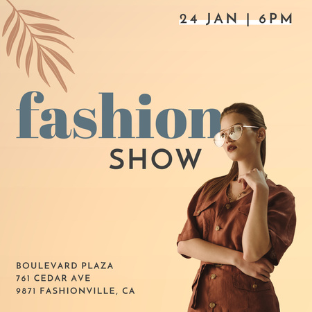 Fashion Show Ad with Woman Instagram Design Template
