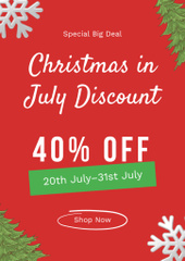 July Christmas Discount Announcement with Snowflake