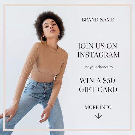 Fashion Brand Profile Ad with Stylish Woman Instagram Design Template