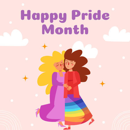 Happy Pride Month Message to Friend Instagram Design Template