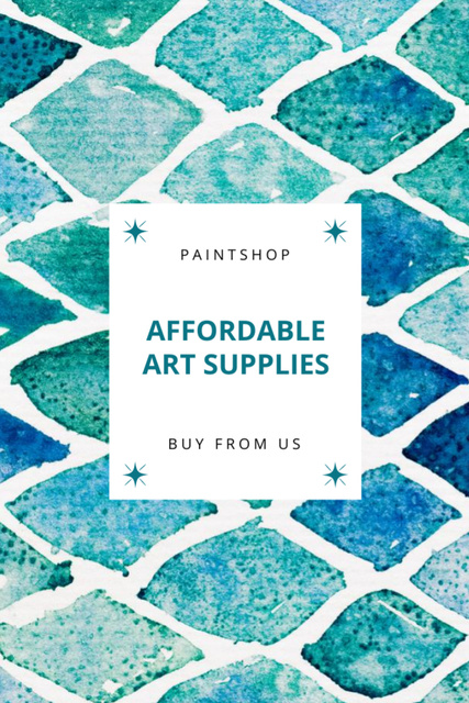 Unique Art Supplies Sale Announcement Flyer 4x6in Tasarım Şablonu