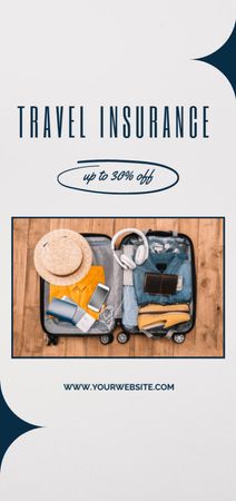 Travel Insurance Policy for Any Trip Flyer DIN Large Design Template