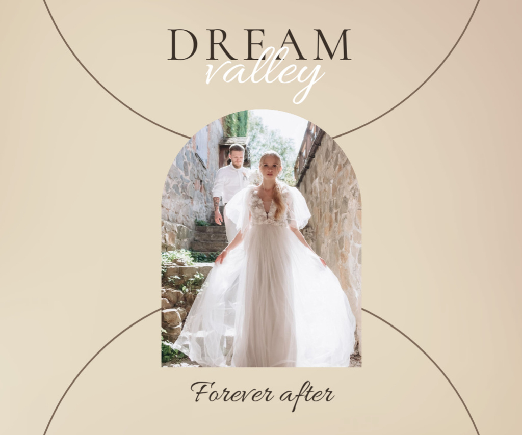 Modèle de visuel Wedding Agency Services Ad with Bride in Dress - Medium Rectangle