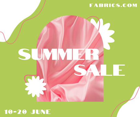 Textile Sales Ad with Piece of Cloth Facebook Design Template