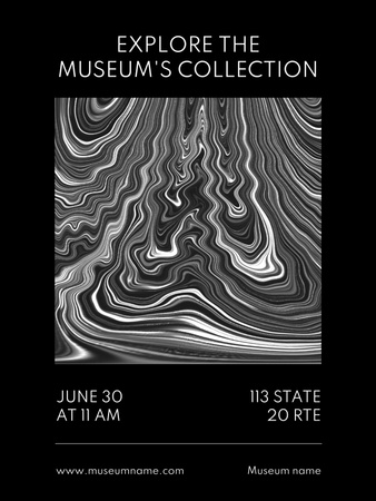 Museum Exhibition Announcement Poster US Design Template