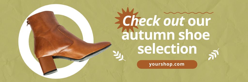 Designvorlage Autumn Women's Boots Sale Announcement In Green für Email header