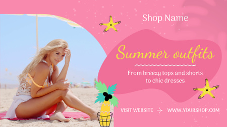 Plantilla de diseño de Oferta de ropa de verano con tops y vestidos Full HD video 