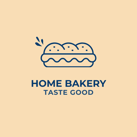 Simple Ad of Home Bakery Logo 1080x1080pxデザインテンプレート