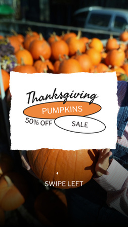 Thanksgiving Holiday and Ripe Pumpkins Sale Offer TikTok Video Design Template