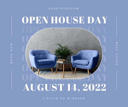 Real Estate Agency Services Offer For Open House Day Facebook Design Template