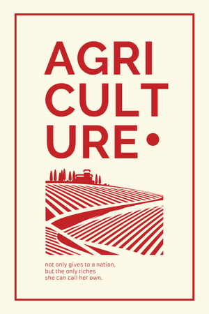 Designvorlage Agricultural illustration with Quote für Pinterest