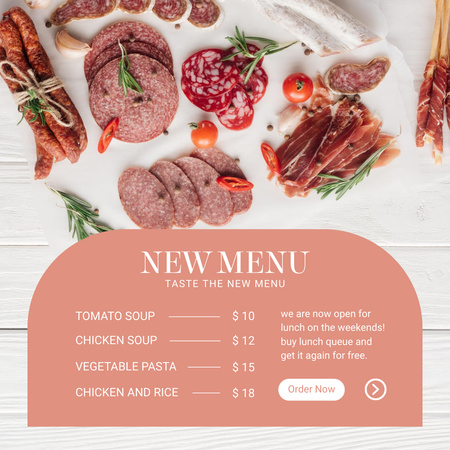 Template di design Assaggia il nostro nuovo menu Instagram