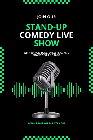 Stand-up Comedy Live Show Announcement Pinterest Design Template