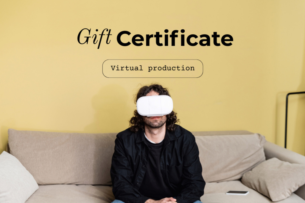 Mind-blowing Virtual Reality Glasses As Present Offer Gift Certificate Tasarım Şablonu